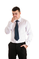 pensyoung businessman isolated on white background