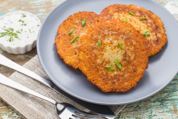 Potato pancakes on a plate