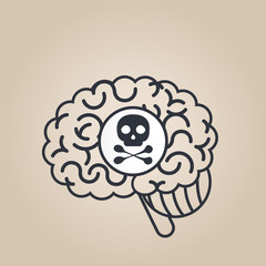Brain concept illustration: dead