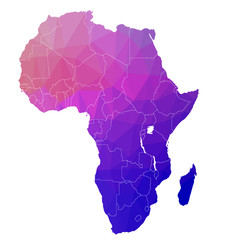 Africa in the color triangle. Vector. 1