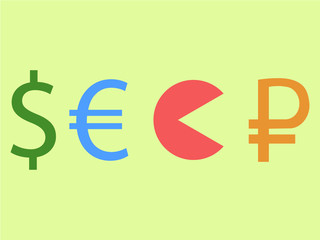 Dollar and euro eating rouble