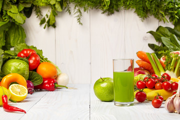 Fresh juice, mix fruits and vegetable