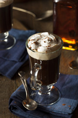 Homemade Irish Coffee with Whiskey