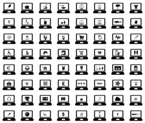 Symboles dans 64 écrans d'ordinateurs