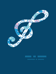 Vector blue and pink kimono blossoms gclef musical silhouette
