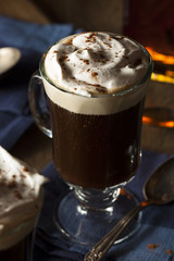 Homemade Irish Coffee with Whiskey