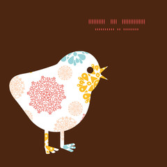 Vector abstract decorative circles stars chicken silhouette