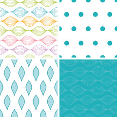 Vector colorful horizontal ogee set of four marching repeat