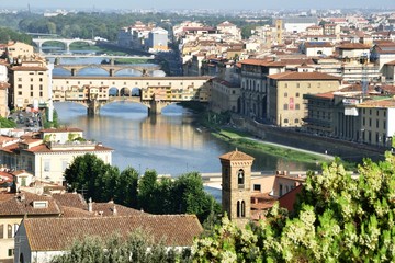 Fototapeta na wymiar Blick vom Piazzale Michelangelo nach Florenz - Firenze - Italien