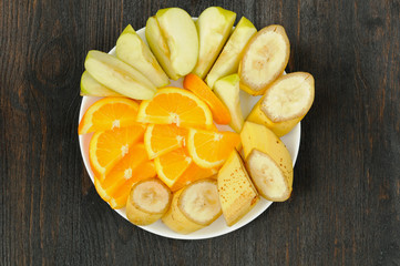 Fresh Organic Fruit Salad on a plate