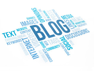 Obraz premium Blog concept cloud chart print document.