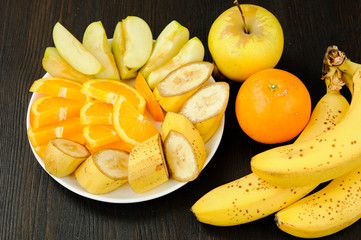 Fresh Organic Fruit Salad on a plate