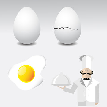 Eggs and chef