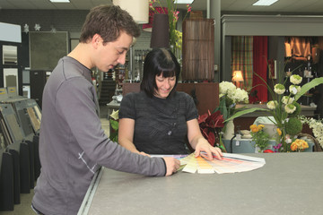 A home design shop with emploee clerk