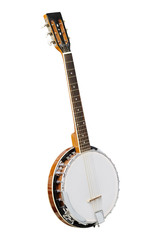 The image of white banjo isolated