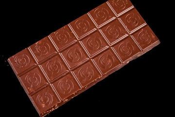 chocolate on a black background