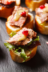 canape with beef meat