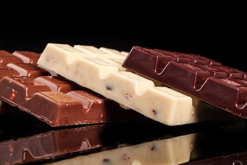 chocolate on a black background