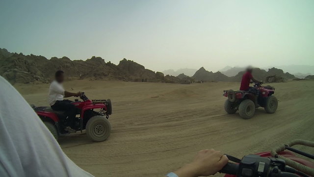 Tourist location in Egypt, driving through deserts in Sinai Peninsula and elsewhere