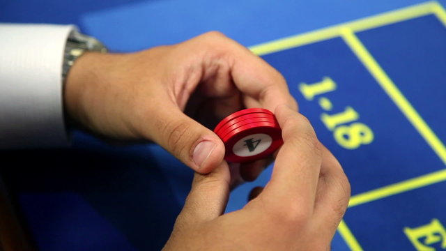 Detail of playing roulette