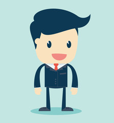 Cartoon Illustration of a Speaking Businessman. Vector
