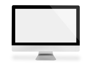 Computer monitor on white background