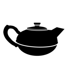 Old style black teapot