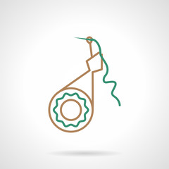 Flat line vector icon for filar sewing tool