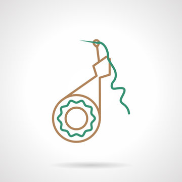 Flat line vector icon for filar sewing tool