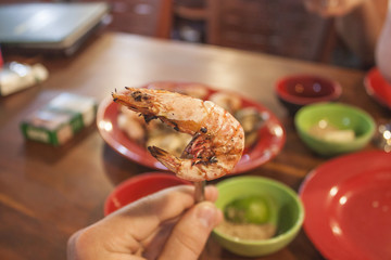 Shrimp on a fork