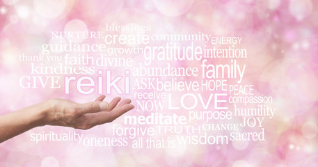 Reiki Healing Word Cloud Screen Saver