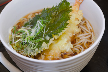 Japanese Cuisine - Miso Soup with shripm tempura.