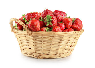 Strawberries in a basket isolated