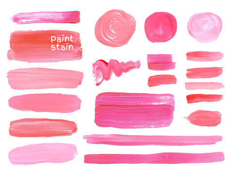 Set of cosmetic vector texture stains isolated on white. Make up colors.