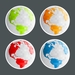 Pixel Planet Earth Icons