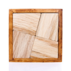 Wooden Tangram on White Background