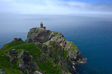 The ruins of the old lighthouse, on the high banks.