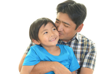 笑顔の親子