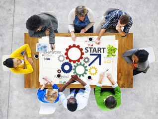 Startup New Business Plan Strategy Teamwork Concept