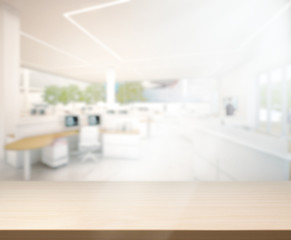 Wood Table Of Background in Office