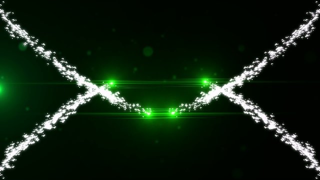 Optical & particle with crossing green flare