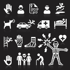 Insurance icons set. Vector Illustration.