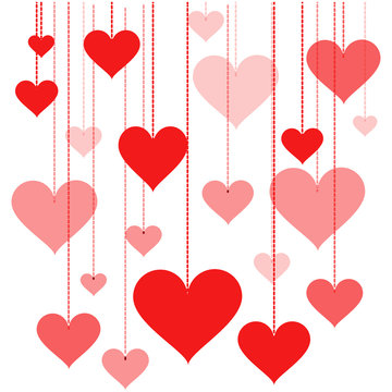 garland of hearts vector background Valentine's Day, wedding