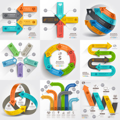 Arrows business marketing infographic template.