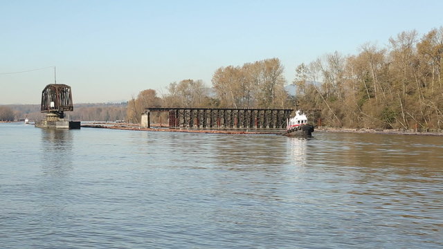 Fraser River Tugboat and Logboom