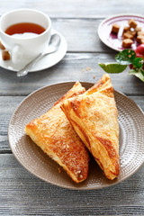 Apple  turnovers with black tea