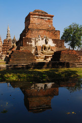 Fototapeta na wymiar Old Buddha, Sukhothai Historical Park THAILAND