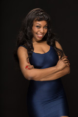 African American black woman smile happy face portrait