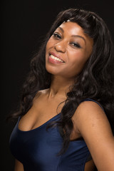 Naklejka premium African American black woman smile happy face portrait