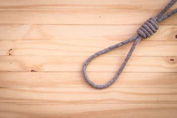 Rope with knotted and paper note